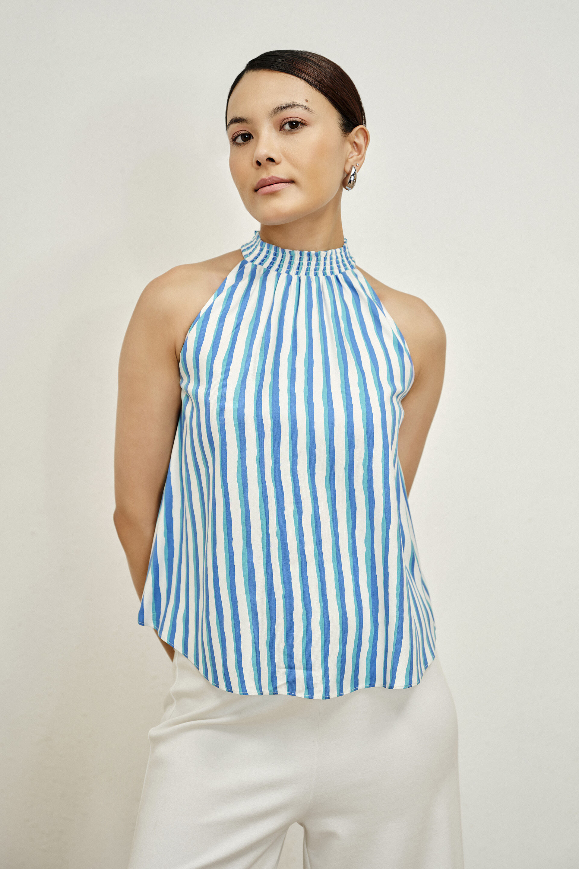 Arista White Striped Top